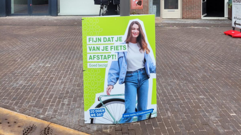 Fijn dat je van je fiets afstapt